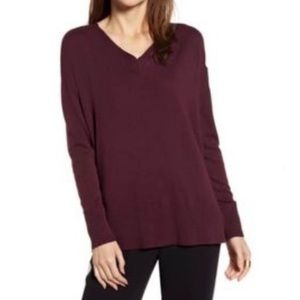 Prana Purple Hooded Chenille Sweater - Size Large